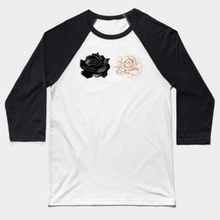 Floral Light And Dark Roses Baseball T-Shirt